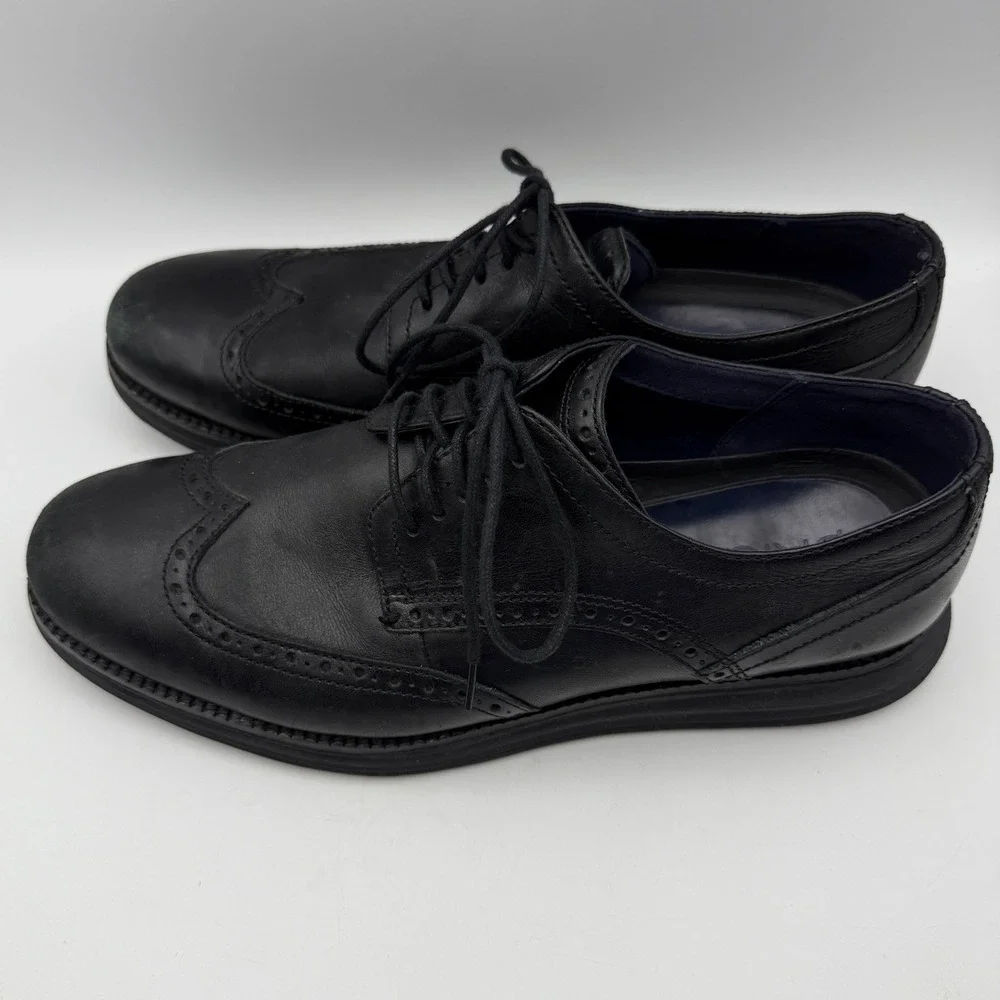 Cole Haan Grand Evolution Wingtip Oxford Men's 9M Leather‎ Dress Shoes Black